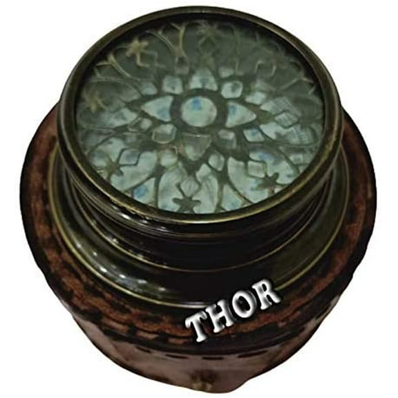 Thor Instruments Antique Handmade Brass Compass Nautical Maritime Compass W/ Leather Case