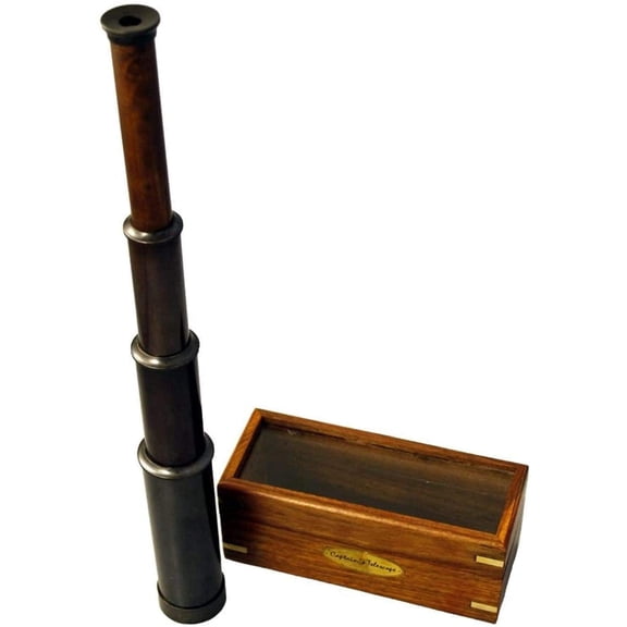 Thor Instruments Antiqued Captains' Telescope Blackened Finish Fully Extended 15"
