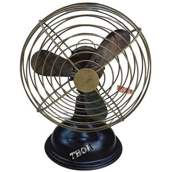 Thor Instruments Collectible Design Antique Brass Working Mini Table Fan Nautical Desk Decor 6" height 3" diameter