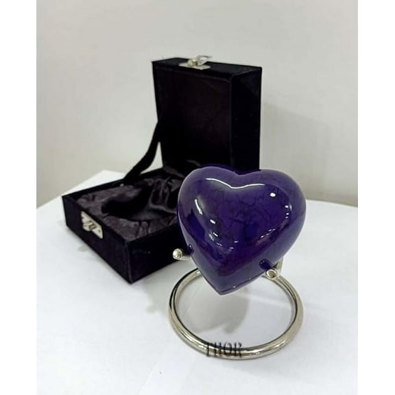 Thor Instruments Heart Urn - Small Heart Urn - Purple Shine Mini Urn - Small Urns for Human Ashes - Urn - Cremation Urn - Keepsake Urns for Human Ashes
