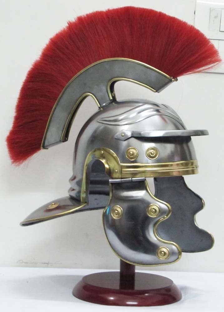 Thor Instruments Medieval Roman Officer Centurion Helmet Historical Armor Helmet with Red Plume Home Decor gift