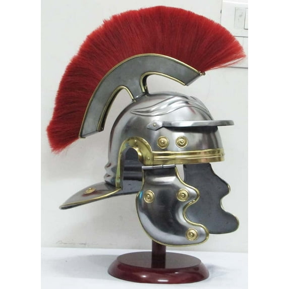Thor Instruments Medieval Roman Officer Centurion Helmet Historical Armor Helmet with Red Plume Home Decor gift