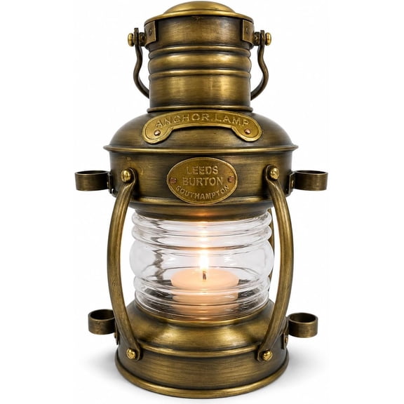 Thor Instruments Nautical Anchor Candle Lamp Decorative Hanging Lamp Vintage Style Lantern Brass Antique Lantern 10"