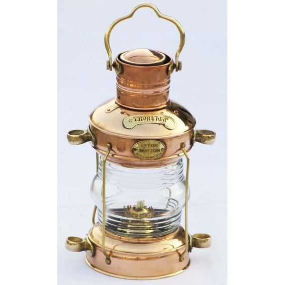 Thor Instruments Nautical Anchor Oil Lamp Decorative Hanging Lamp Vintage Style Lantern Brass & Copper Lantern Gift