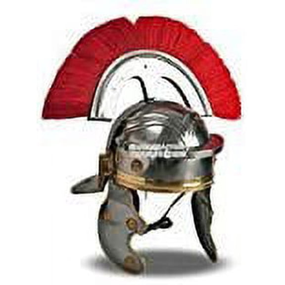 Thor Instruments Roman Armor Centurion Officers Helmet Medieval Brass Accents With Red Plume