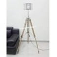thumbnail image 1 of Thor Instruments Vintage Modern Natural Teak Wooden Tripod Floor Lamp With Shade Office Decor Gift, 1 of 3
