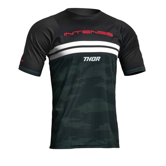 Thor Intense Assist Decoy Mens SS MTB Mountain Bike Jersey Black/Camo MD