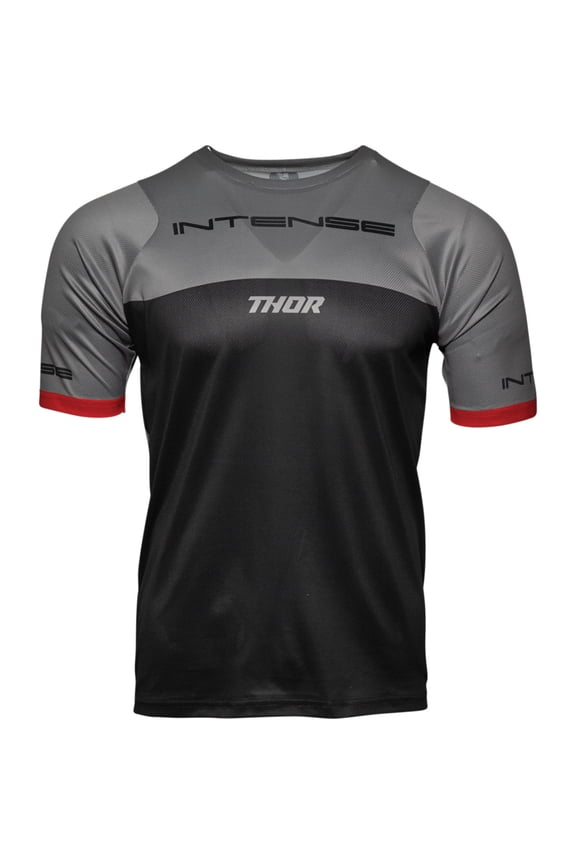 Intense Mens MTB Short Sleeve Jersey Black/Heather Gray LG