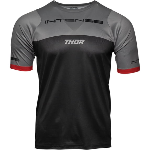 Thor Intense Mens MTB Short Sleeve Jersey Black/Heather Gray XXL