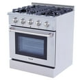 thumbnail image 1 of Thor Kitchen 30 Inch Professional 4 Burner Gas Range Oven, Stainless Steel, 1 of 4