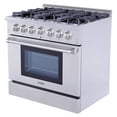 thumbnail image 1 of Thor Kitchen 36 Inch Professional 6 Burner Gas Range Oven, Stainless Steel, 1 of 10