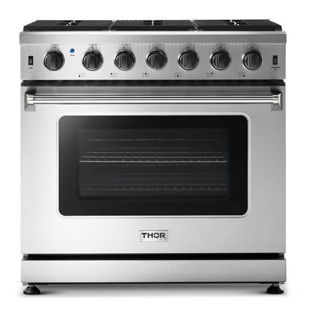 Thor Kitchen - 6.0 Cu.Ft Freestanding Gas Convection Range with Storage Drawer- Stainless Steel/Steel Liquid Propane - Stainless steel