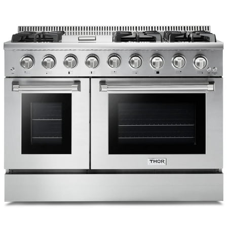 Thor Kitchen - 6.7 Cu.Ft. Freestanding Double Oven Liquid Propane Gas Range - Stainless steel