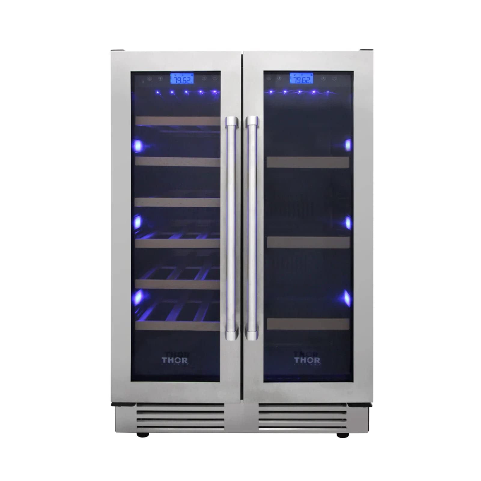 Thor Kitchen TBC2401DI 24 in. 21 Bottles & 95 Cans Indoor Independent Dual Zone Wine Cooler