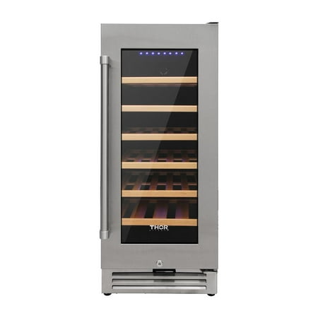 Thor Kitchen - 33 Bottle Built-in Dual Zone Wine and Beverage Cooler - Stainless Steel