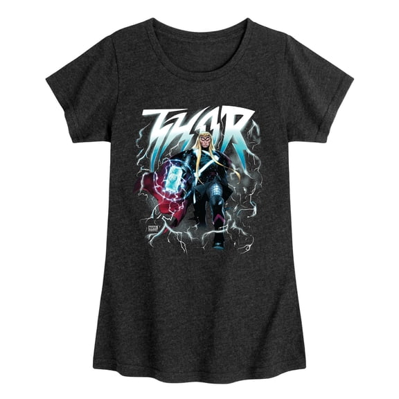 Thor - Lightning - Youth Girls Fitted Short Sleeve T-Shirt
