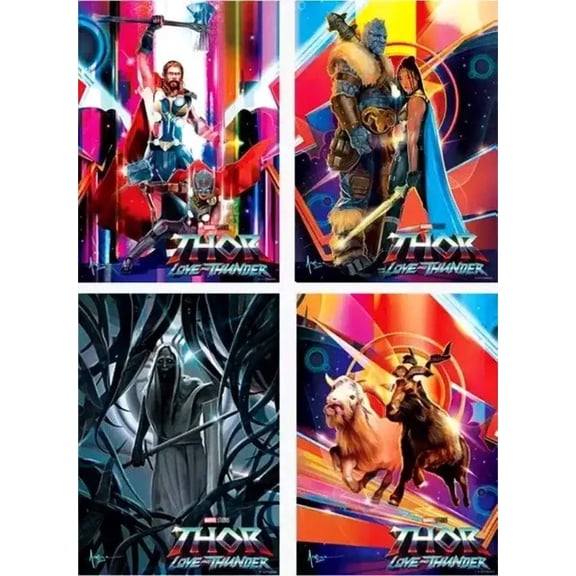 4 Thor Love Thunder 2022 movie 5x7 cards Chris Hemsworth