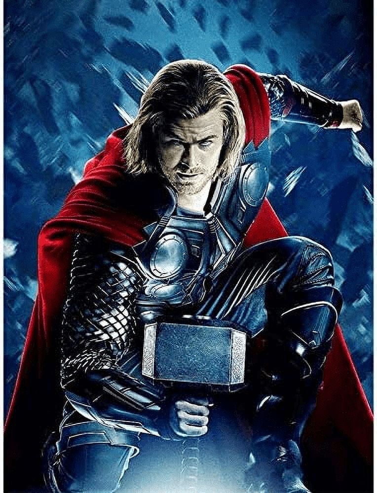 Thor Marvel Avengers Diamond Painting Kits for Adults, DIY 5D Round Full Drill Art Perfect for Relaxation Wall Decor crafts, holiday Home Wall Art Decoration 11.81x15.75inch