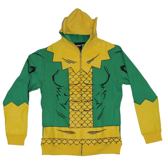 Thor (Marvel Comics) Loki Mens Hoodie Sweatshirt - Simple Loki Costume W/ Horns (Small)