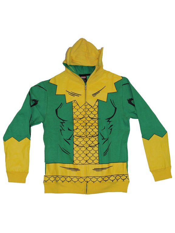 (Marvel Comics) Loki Mens Hoodie Sweatshirt - Simple Loki Costume W/ Horns (Small)