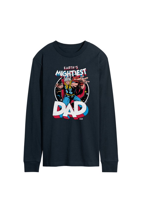 - Mightiest Dad - Men's Long Sleeve Graphic T-Shirt