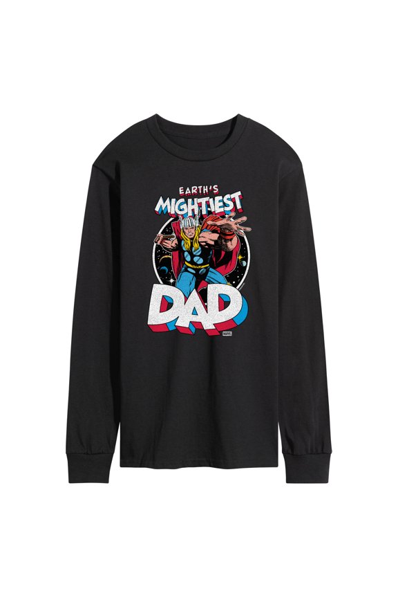 - Mightiest Dad - Men's Long Sleeve Graphic T-Shirt