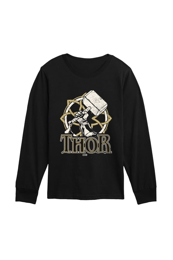 - Norse Hammer - Youth Boys Long Sleeve Graphic T-Shirt