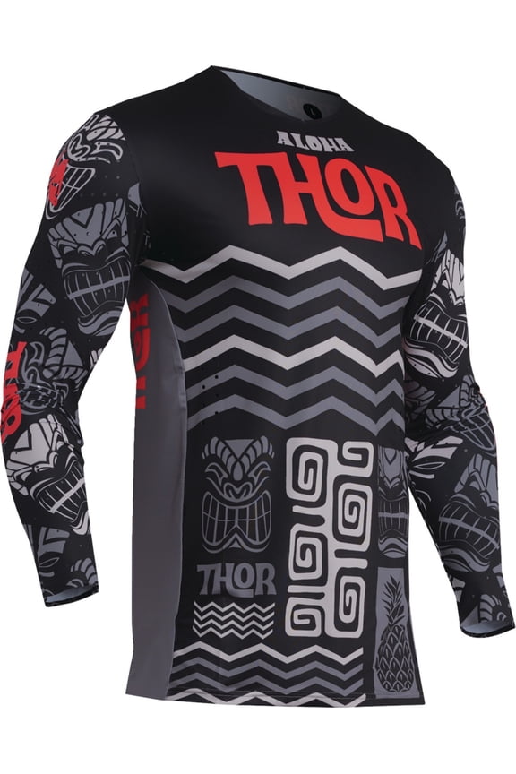 Prime Aloha Mens MX Offroad Jersey Black/Gray MD