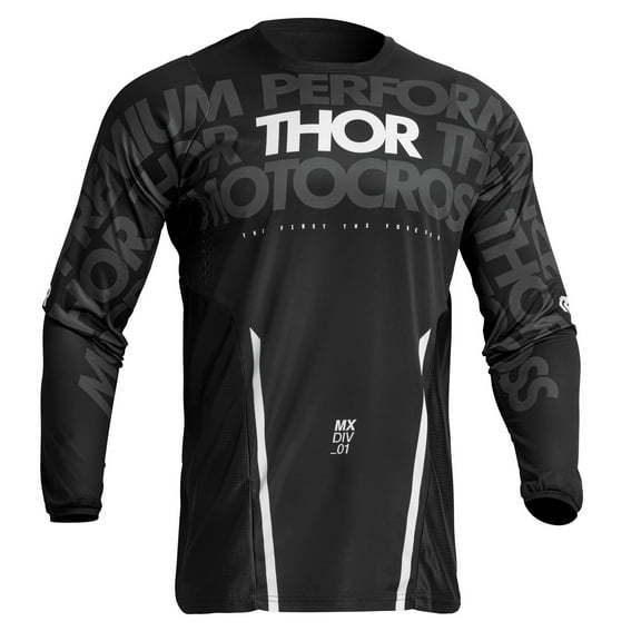Thor Pulse Mono Mens MX Offroad Jersey Black/White LG