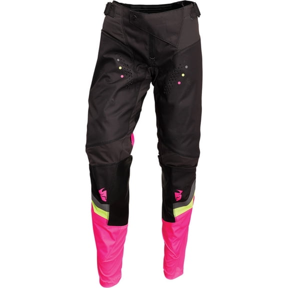 Thor Pulse Rev Womens MX Offroad Pants Charcoal/Flo Pink 7/8 USA