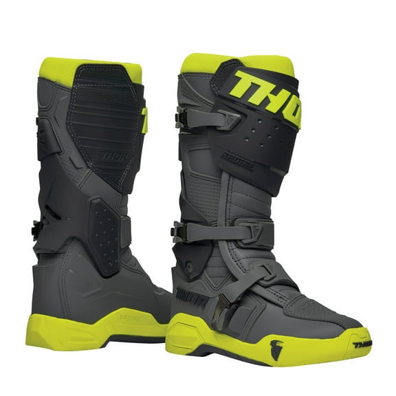 Thor Radial Mens MX Offroad Boots Gray/Fluo Yellow 13 USA