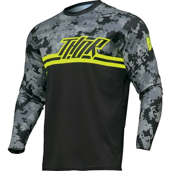 Thor Sector Digi Youth MX Offroad Jersey Black Camo SM