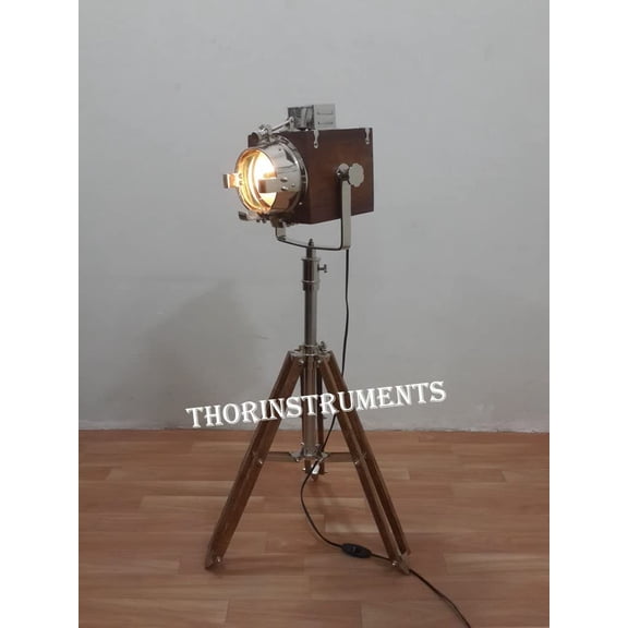 Thor Spotlight Decor Lamp Wood Searchlight With Table Tripod Stand Lamp