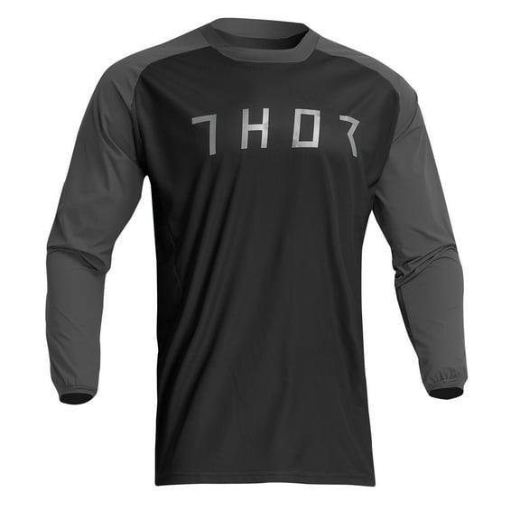 Thor Terrain Mens MX Offroad Jersey Black/Charcoal MD