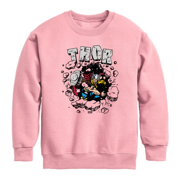 Thor - Thor Rock Burst - Youth Boys Crew Fleece Sweatshirt