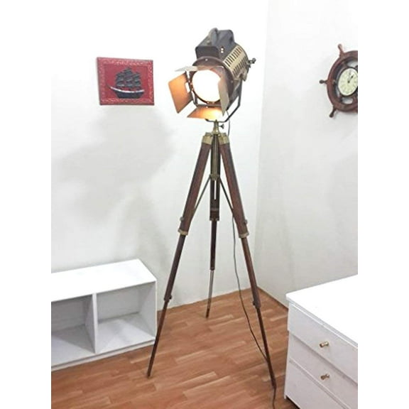 Thor Vintage Studio Theater Spot Light Designer Antique Tripod Search Light Spot Lamp
