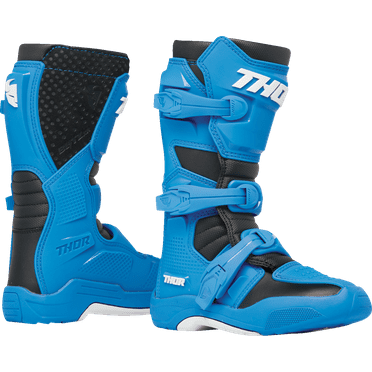 Thor Youth Blitz XR Motocross Offroad Riding Boots - Blue/Black - Y1