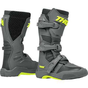 Thor Youth Blitz XR Motocross Offroad Riding Boots - Gray/Charcoal - Y1