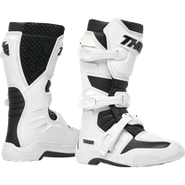 Thor Youth Blitz XR Motocross Offroad Riding Boots - White/Black - Y1