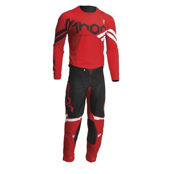 Thor Youth Pulse Cube Jersey and Pant Combo Red/White (Youth Large / Pants 26)