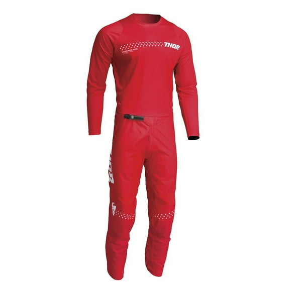 Thor Youth Sector Minimal Jersey and Pant Combo Red (Youth X-Small / Pants 18)