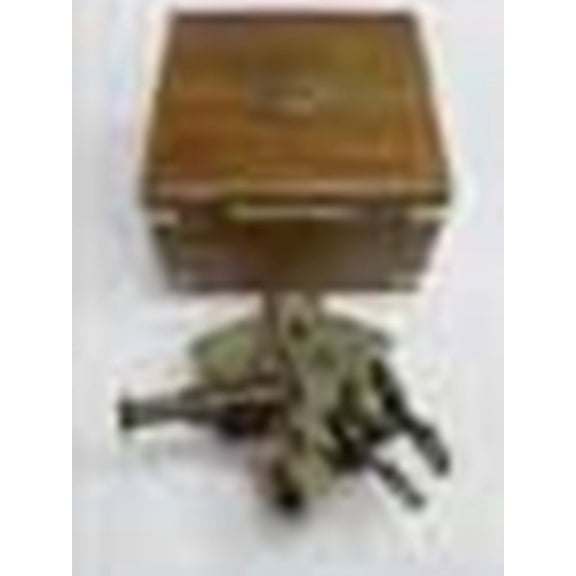 Thor instruments 4" Astrolabe Antique Sextant w/ Wooden Box: Nautical Sextant Rustic Vintage Home Decor Gift
