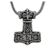 Thor`s Bindrune Hammer Pewter Pendant/Necklace