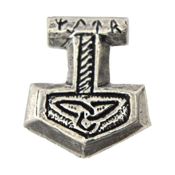Thor's Hammer Pin, Thor, Nordic, Norse, G020-0, Viking, Celtic, Gothic, Viking, Medieval, Pins, Lapel, Brooch, Brooches, Hat, Backpack, Handmade in the USA, Over 100 Gothic Designs Available, Pewter