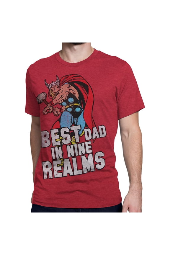 tsthorbestdad9realmsL Thor Best Dad In Nine Realms Mens T-Shirt - Large