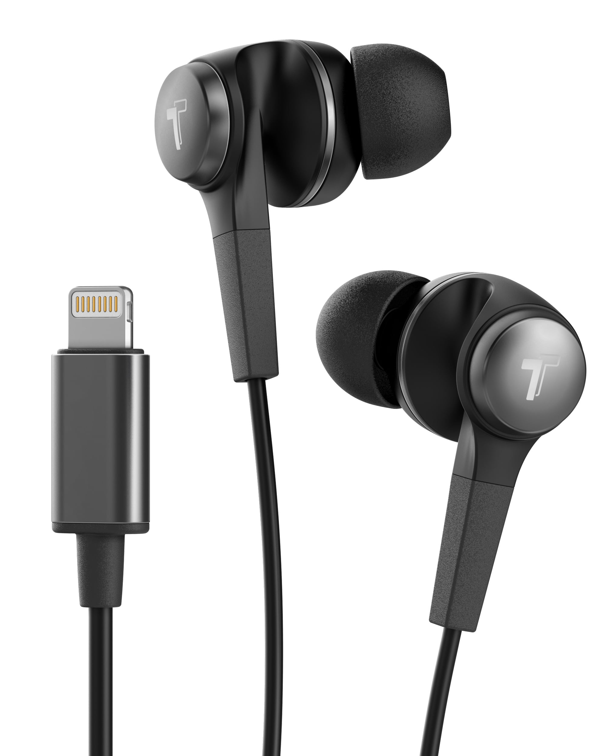 Thore Apple iPhone Earbuds with Microphone Bass Booster V120 MFi Apple Certified Headphones with Lightning Connector Wired In Ear Earbuds for Apple iPhone 11 11 Pro Max Xs Max Xr 7 8 Plus X Black Walm...
