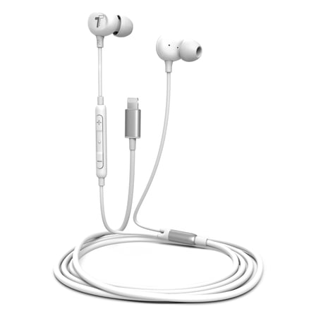 Thore V60 In Ear Headphones for iPhone 11/12/13/Pro Max Earphones (MFi Certified) Wired Lightning Ear Buds with Mic (For iPhone 7/8 Plus, X, Xs Max, XR) White