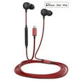 thumbnail image 1 of Thore Earphones for iPhone (V60) Wired In Ear Lightning Earbuds (Apple MFi Certified) Headphones with Microphone/Remote for iPhone 13/12/11/Pro Max/Xr/Xs Max/X/8/7 - Red, 1 of 8