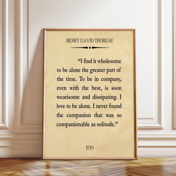 Thoreau Solitude Quote Poster Introvert Walden Poster , Poster Print Only