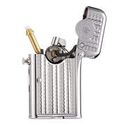 Gen 7 Single Claw TELEFLAM Classic Brass Kerosene Pipe Lighter,Ejection Auto-Ignition,Soft-Flame,Refillable,Safety Lock,Gift Boxed,Grinding Wheel, Birthday Gift for Dad,Thorens